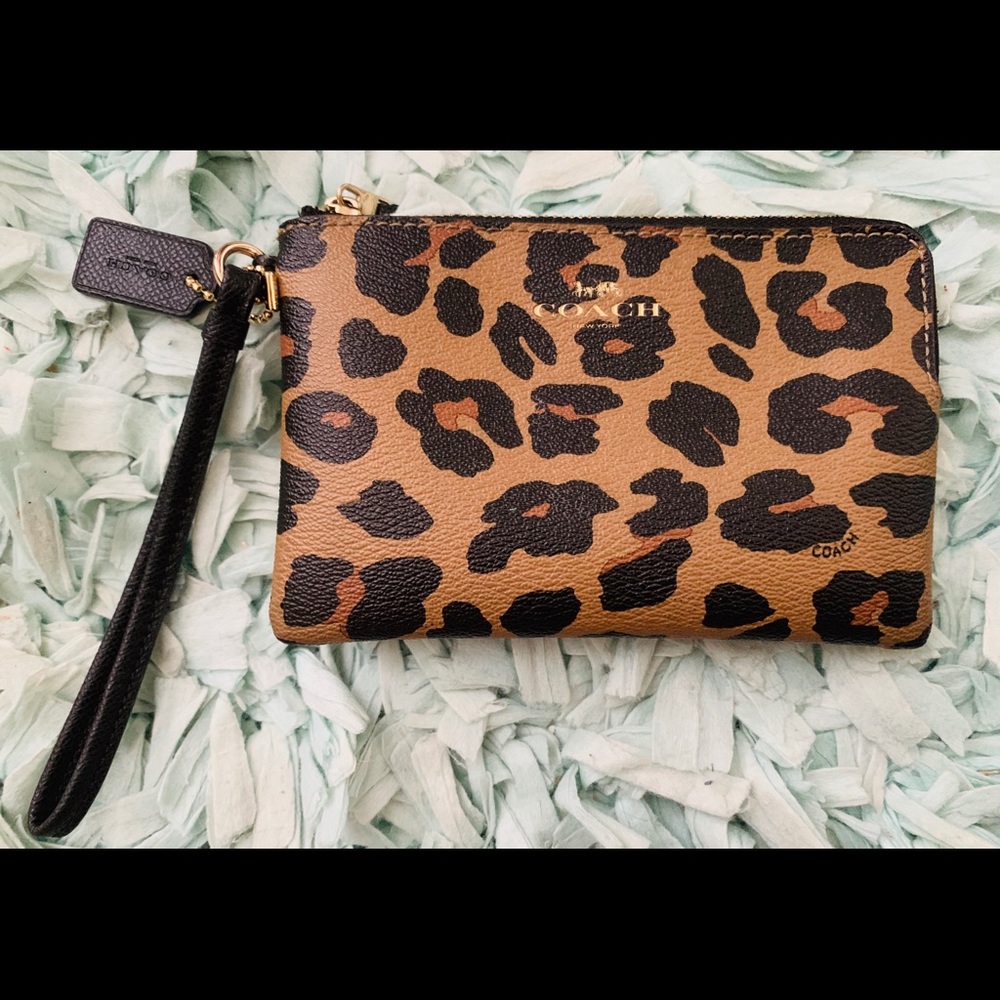 Leopard Coach Wristlet